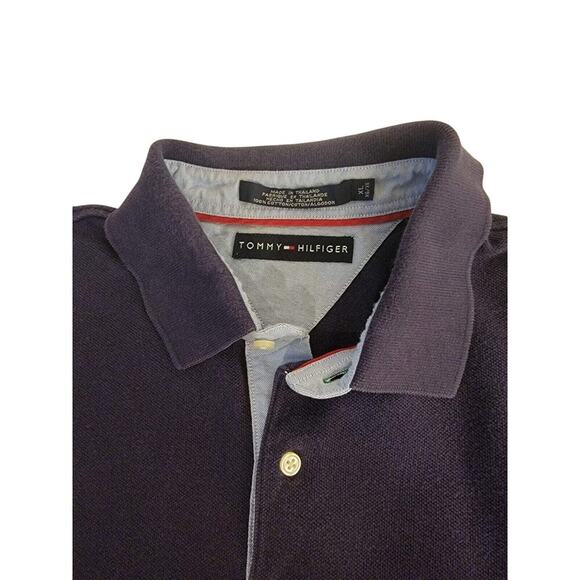 Vtg Tommy Hilfiger Polo Rugby Shirt Mens XL Embroidered Flag Y2k Preppy - Picture 2 of 16